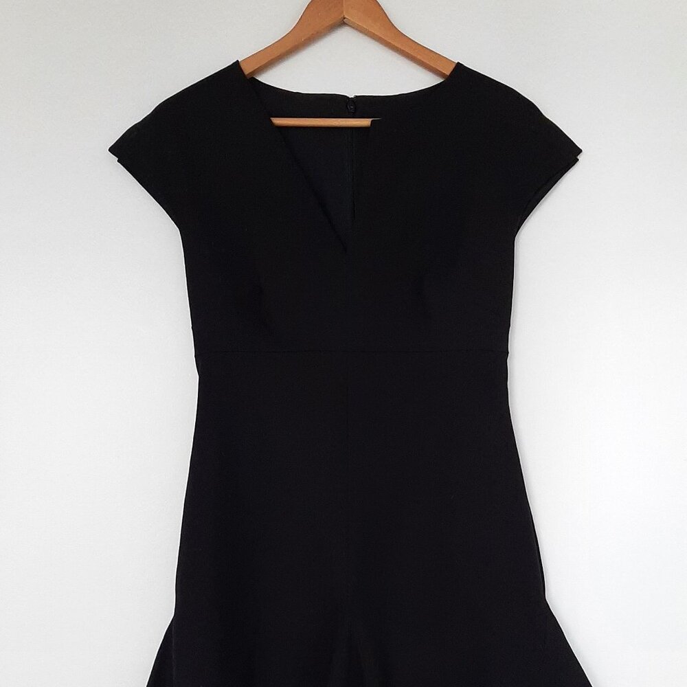 BANANA REPUBLIC - Fit-and-Flare Dress - Black - Size 6P